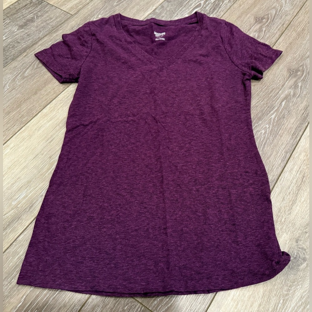 Purple V-Neck Short Sleeve T-Shirt